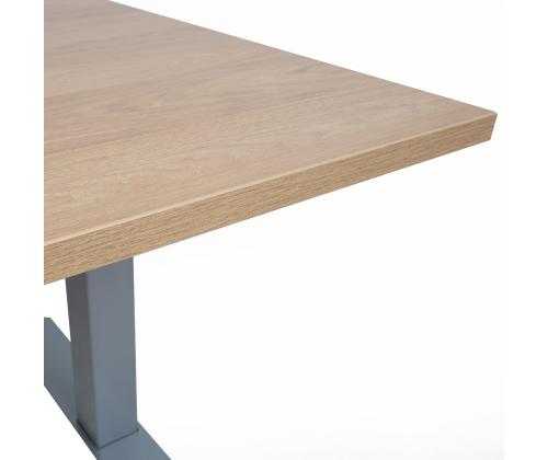 Säädettävä pöytä ERGO kahdella moottorilla 140x70xH60-125cm, hikkoripuuta