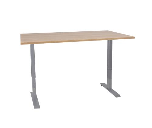 Säädettävä pöytä ERGO kahdella moottorilla 160x80xH60-125cm, hikkoripuuta