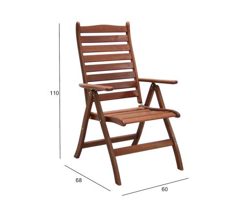 Tuoli BORDEAUX 60x68xH110cm, Meranti