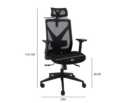 Työtuoli MIKE 64x65xH110-120cm, musta