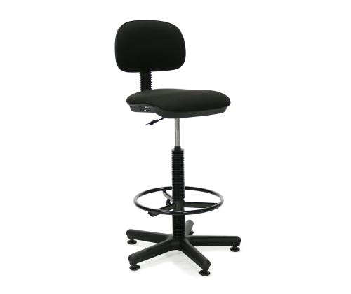 Korkea työtuoli SENIOR, 44x39,5-42xH87-118,5cm, musta, synteettinen kangas, muovi