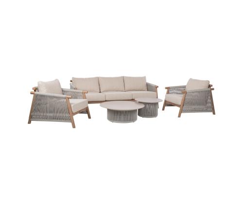 Puutarhakalusteet DIANA sohva, 2 nojatuolia ja 2 pöytää, beige