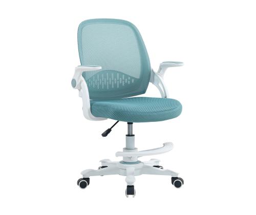 Lasten työpajatuoli EMMY jalkatuella 59x57xH87-99cm, turkoosi sininen väri