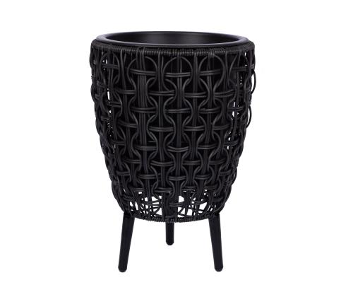Kukkaruukku WICKER 28x28xH42cm, musta