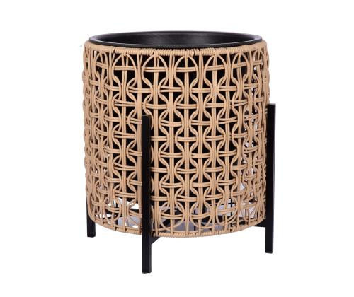 Kukkaruukku WICKER jalustalla 39x39xH42cm, vaaleanruskea