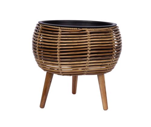 Kukkaruukku WICKER 37x37xH35cm, vaaleanruskea