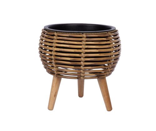 Kukkaruukku WICKER 28x28xH28cm, vaaleanruskea