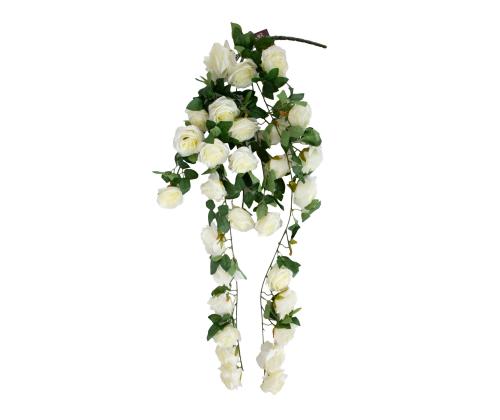 Tekokukka FLOWERLY roikkuva haara H120cm, valkoinen ruusu