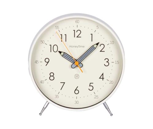 Pöytäkello TIMELINE H20cm, valkoinen