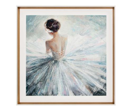 Seinäkuva kehystettynä 80x80cm, ballerina kristalleilla