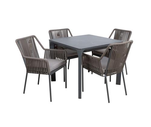 Puutarhakalustesarja CARVES pöytä ja 4 tuolia 21180