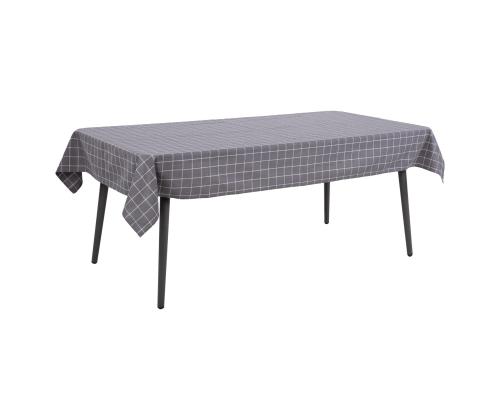 Pöytäliina LINEN 136x220cm, harmaa neliö, 100% pellavaa, kangas 120