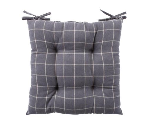Tuolityyny LINEN 40x40cm, harmaa neliö, 100% pellavaa, kangas 120