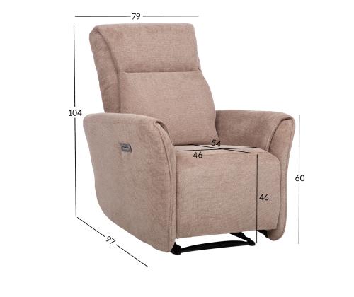 Nojatuoli HEIDY sähköinen lepotuoli 79x97xH104cm, vaaleanruskea