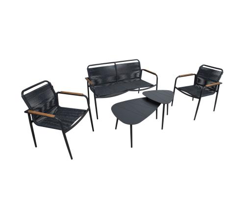 Puutarhakalustesarja NEBO 2 pöytää, penkki ja 2 tuolia