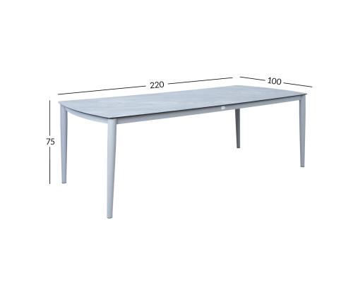 Pöytä SILVA 220x100xK75 cm, harmaa beige