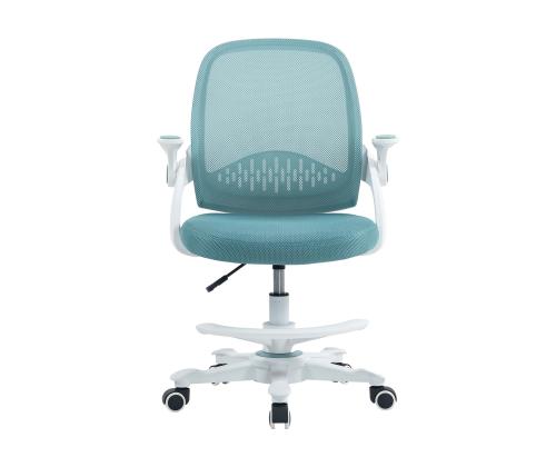 Lasten työpajatuoli EMMY jalkatuella 59x57xH87-99cm, turkoosi sininen väri