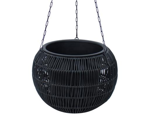 Kukkasipuli WICKER D32xH22cm, musta