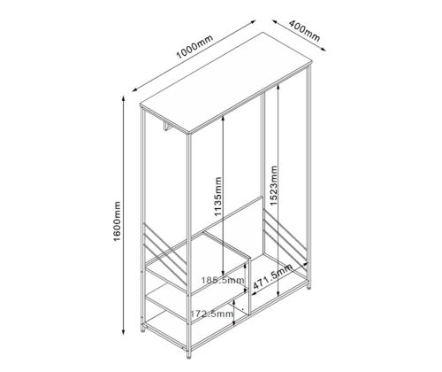 Hylly DIMITRA 100x40x160cm, beige