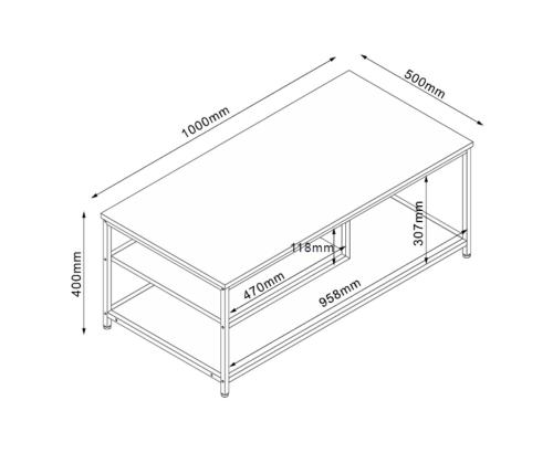 Sohvapöytä DIMITRA 100x50x40cm, beige