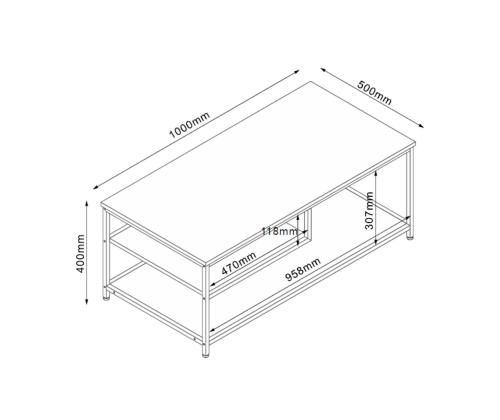 Sohvapöytä DIMITRA 100x50x40cm, harmaa