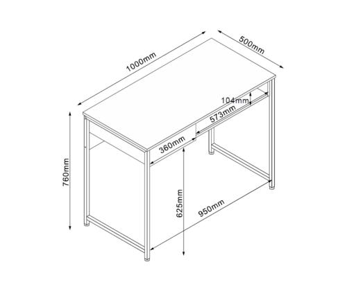 Työpöytä DIMITRA 100x50x76cm, beige