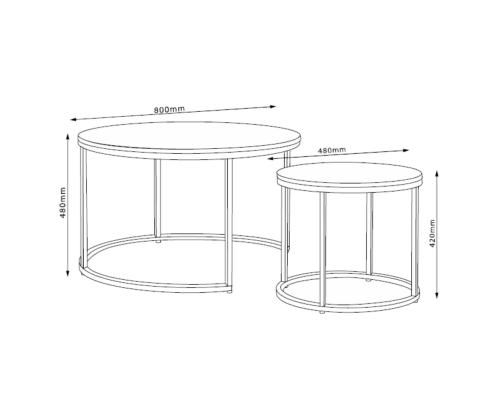 Sohvapöytä HEDVIG 2 kpl, beige