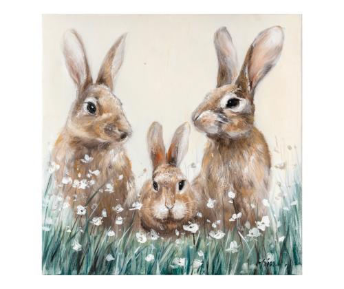 Öljyvärimaalaus 60x60xcm, kaniperhe