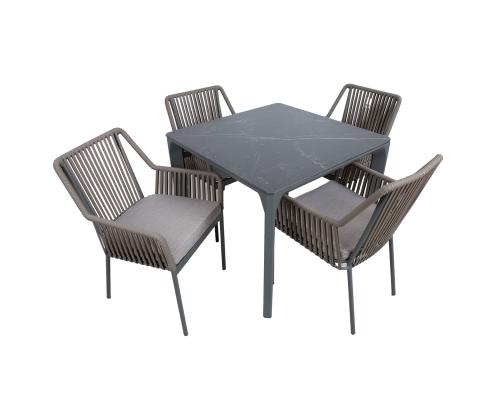 Puutarhakalustesarja CARVES pöytä ja 4 tuolia 21180
