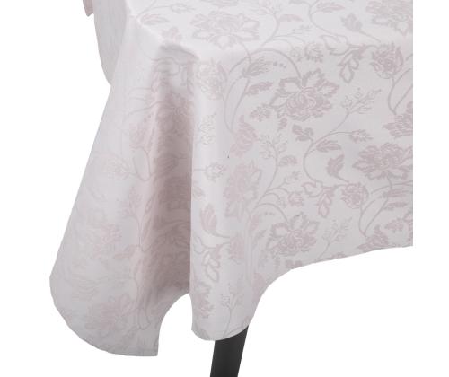 Pöytäliina PARTY 150x250cm, vaalea kukka, 50% polyesteri, 50% puuvilla, kangas 589