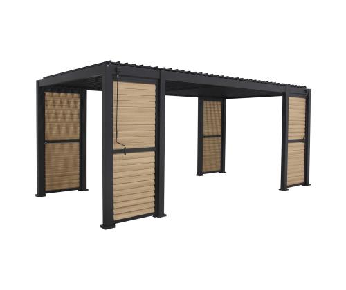 Katos MIRADOR-111 3x6m, lamelliseinät, tummanharmaa