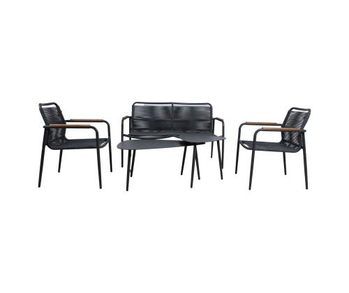 Puutarhakalustesarja NEBO 2 pöytää, penkki ja 2 tuolia