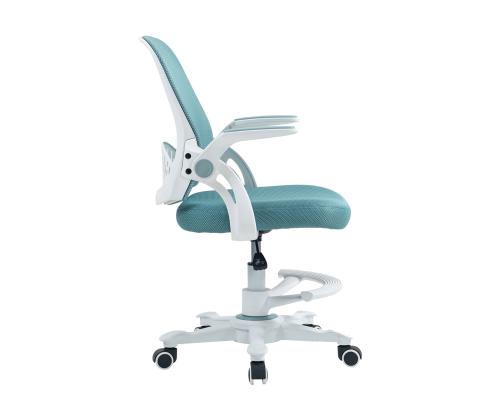 Lasten työpajatuoli EMMY jalkatuella 59x57xH87-99cm, turkoosi sininen väri