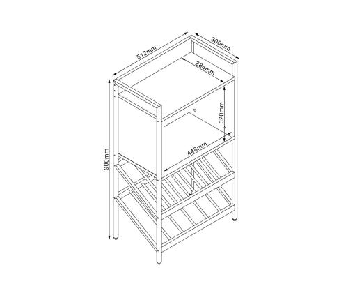 Viiniteline HANNES 51x30xH90cm, maalaismainen melamiinipintainen