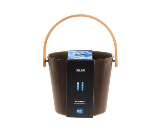 Saunakauha RENTO BROWN, 5L, alumiini/bambu