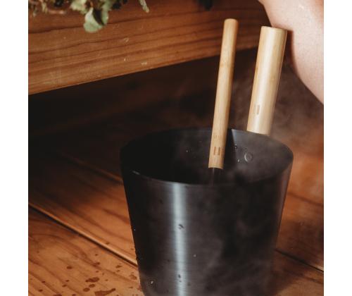 Saunan kiuas RENTO BLACK, 5L, alumiini/bambu