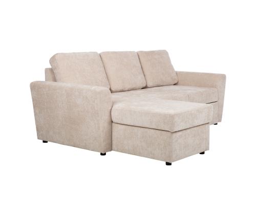 Kulmasohva INGA 217x92/160xH92cm, beige samettipintainen, samettinen