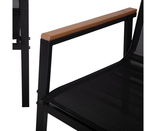 Puutarhakalustesarja CANAAN pöytä, penkki ja 2 tuolia, musta