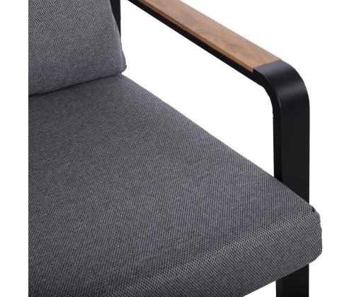 Puutarhakalustesarja LONA pöytä, sohva ja 2 tuolia, harmaa/musta