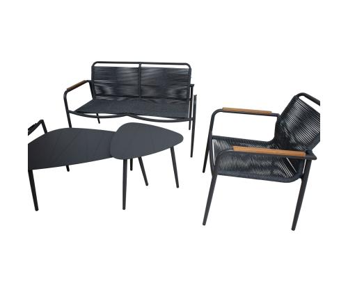 Puutarhakalustesarja NEBO 2 pöytää, penkki ja 2 tuolia