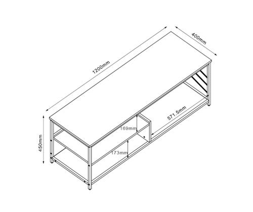 TV-pöytä DIMITRA 120 x40x45cm, beige