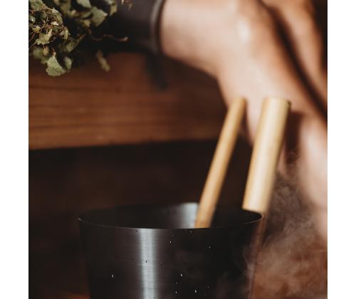Saunan kiuas RENTO BLACK, 5L, alumiini/bambu