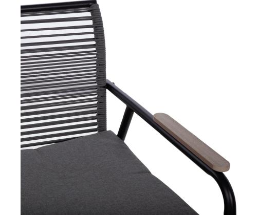 Puutarhakalustesarja MACOS pöytä, sohva ja 2 tuolia, harmaa/musta