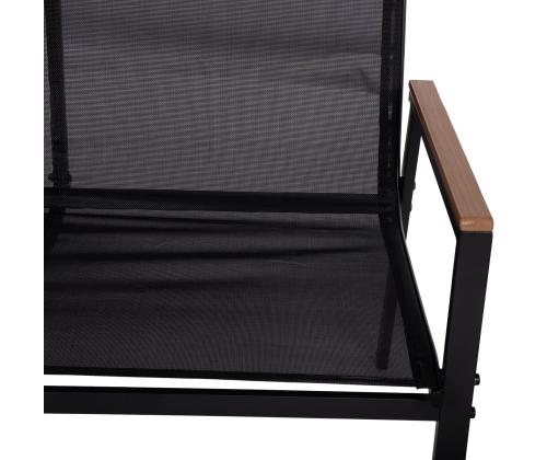 Puutarhakalustesarja CANAAN pöytä, penkki ja 2 tuolia, musta