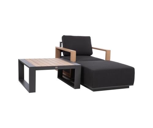 Tumba FULLER 83x83xH42cm, tummanharmaa