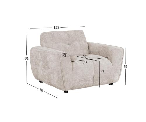 Tukituoli DAMALI 122x96xH81cm, vaaleanruskea