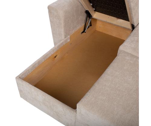 Kulmasohva INGA 217x92/160xH92cm, beige samettipintainen, samettinen