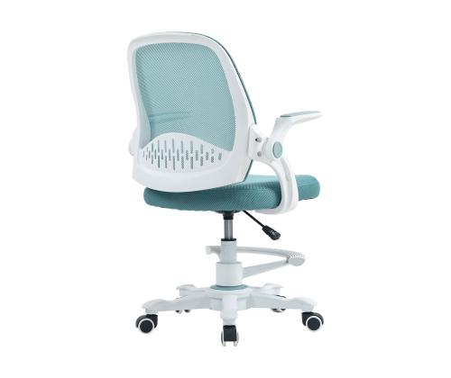 Lasten työpajatuoli EMMY jalkatuella 59x57xH87-99cm, turkoosi sininen väri