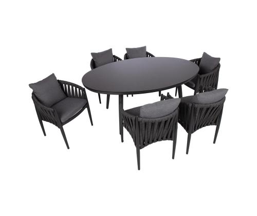 Puutarhakalustesarja BRISTOL pöytä ja 6 tuolia