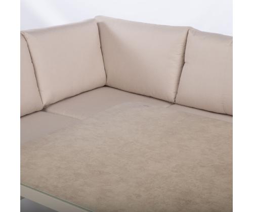 Puutarhakalustesarja UPLAND pöytä ja kulmasohva, beige